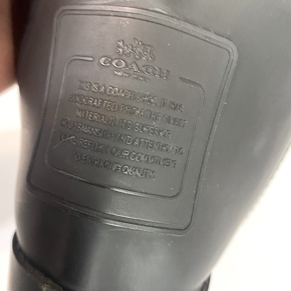 Coach Tristee Matte Black Tall Rain Boots Size 7 - Picture 4 of 6